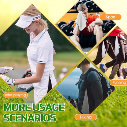 Batiyeer 12 Pcs Golf Towel Bulk for Golf Bags Microfiber Fabric Towel with Clip Waffle Pattern, Fitness, Camping, Hiking, Yoga - color: Black, Grey, White