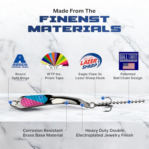 IRON DECOY Steely Fishing Lure Spoon, Casting, Trolling, Jigging, Ice, Lake, River, Stream, Freshwater, Trout, Bass, Walleye, Salmon, Crappie, Pike - color: Prism, size: 1/4 OZ