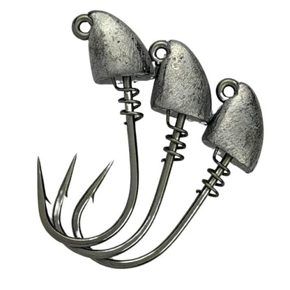 AM Fishing TX Jigheads – Premium Saltwater & Freshwater Fishing Jig Heads, Corrosion-Resistant Mustad Steel Hooks, Custom Screw Lock, 2/0 Hook Size, Multiple Weights, 3-Pack - size: 1/4oz