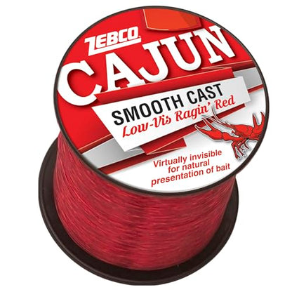 Zebco Cajun Line Smooth Cast Fishing Line, Low Vis Ragin' Red - color: Quarter Pound Spool, style: 700-yard/17-pound