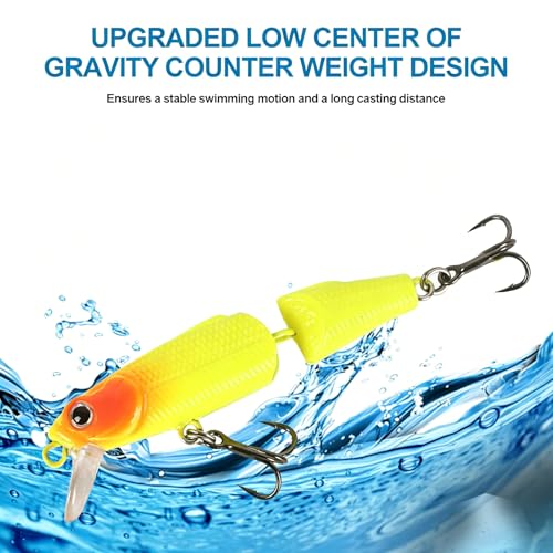 Jointed Minnow Crankbait Fishing Lure: 5pcs Jerkbait Sinking Hard Baits for Bass Trout Catfish Musky Bluegill Fishing Plug - color: 5pcs Thin