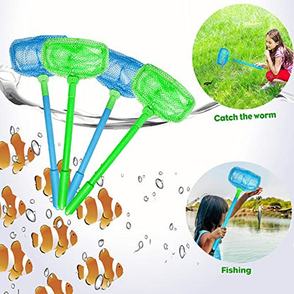 Fishing Net, TSYAN Bug Net Catching Crab Insect Nets Beach Toys Floating Bait Butterflies Colorful Nets for Kids Outdoor Playing 16 inches - style: 4 Pack