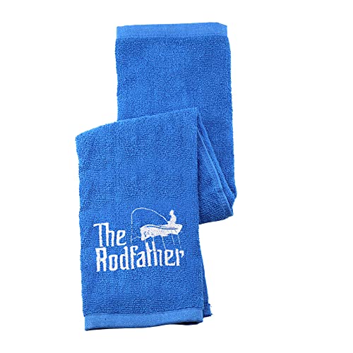PWHAOO Fishing Towel Fisherman Gift The Rodfather Dad Papa Embroidered Towel with Clip (The Rodfather)