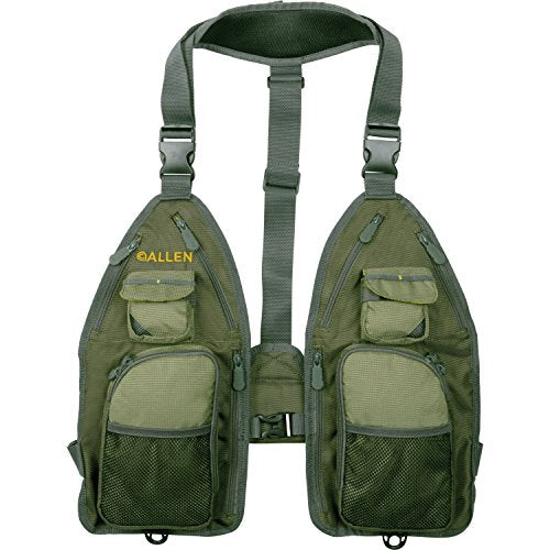 Allen Company Ultra-Light Gallatin Strap Pack Fishing Vest, Fits up to 4 Tackle/Fly Boxes, 14 Accessory Pockets - color: Gray