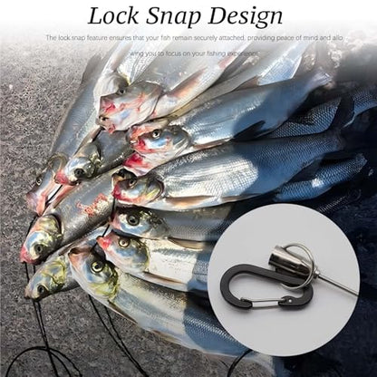 Fish Stringer with Snaps, Stainless Steel Fishing Lock Snap for Freshwater and Saltwater Anglers, Kayak Boat Fishing, Outdoor Enthusiasts - size: 4M