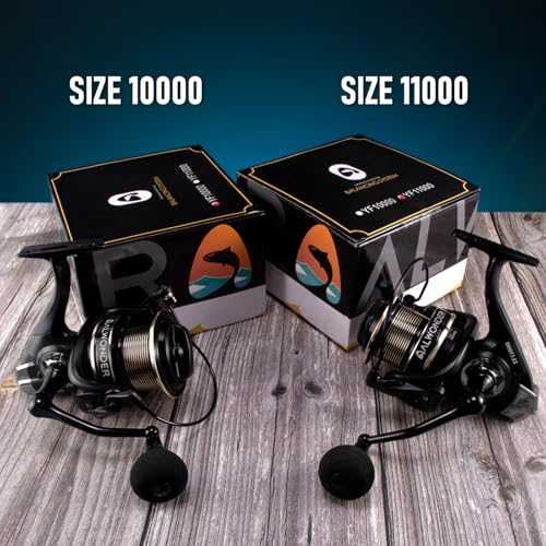 Alwonder Saltwater Spinning Reel 10000/11000 Surf Fishing Reel Graphite 13+1 Stainless Steel BBS 35LB Max Drag Heavy Duty Surf Casting Sea Offshore Catfish Reel - style: Model 11000