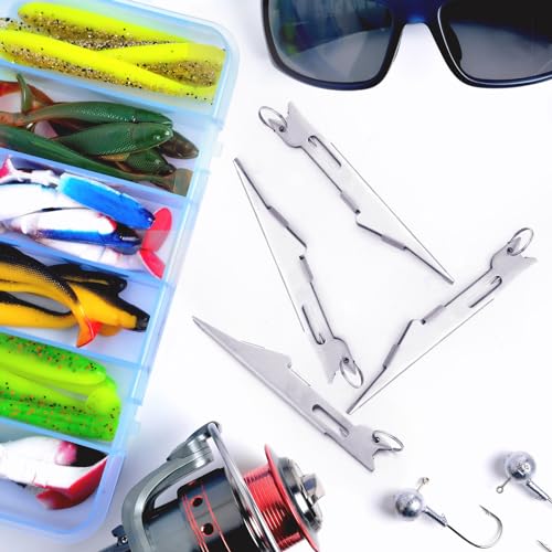 Gisafai 6 Pcs Fishing Line Knot Tyer Tying Tool Quick Tie Nail Knot Tying Tool Fly Fishing Angler Accessories Fly Equipment for Hooks Lures Lines Men - color: Silver