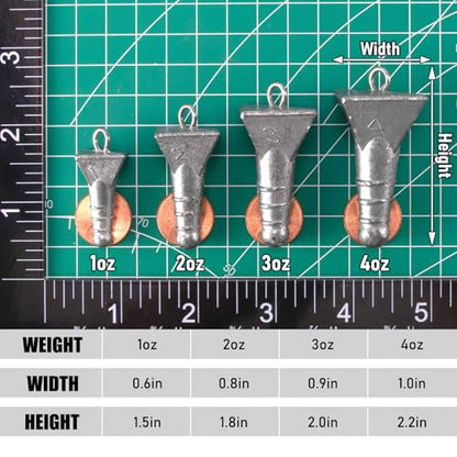 Dr.Fish 5 Pack Storm Sinker Pyramid Hatteras Surf Fishing Lead Weight Saltwater Beach Casting Sea Bottom Holder Inshore