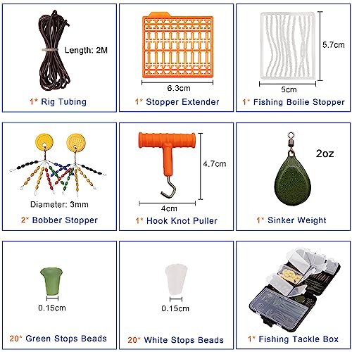 Carp Fishing Equipment Kit, 277pcs Carp Fishing Tackle Box with Carp Hooks Boilies Corn Baits Weights Rigs Swivels Snaps Various Gear Accessories Set for Men Gift