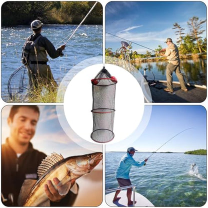 Fishing Net Bucket - Fish Drying Rack, Hanging Fish Dryer | Caught Mesh Net Basket for Outdoor Floating Water Fishes, Fishing Supplies, Foldable Fish Basket - size: 25x30cm