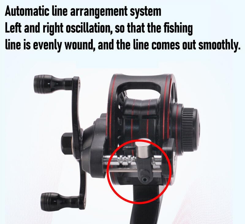 Metal Ice Fishing Reel High Speed 3.0:1, 3+1BB Inline Ice Fishing Reels