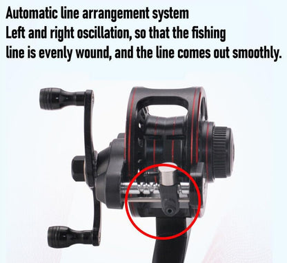 Metal Ice Fishing Reel High Speed 3.0:1, 3+1BB Inline Ice Fishing Reels