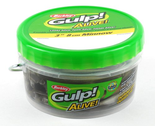 Berkley Gulp! Alive! Minnow Fishing Soft Bait - color: Black Shad, size: 3in - Pint 4x7