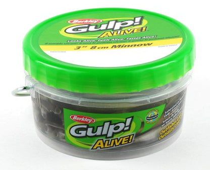 Berkley Gulp! Alive! Minnow Fishing Soft Bait - color: Black Shad, size: 3in - Pint 4x7