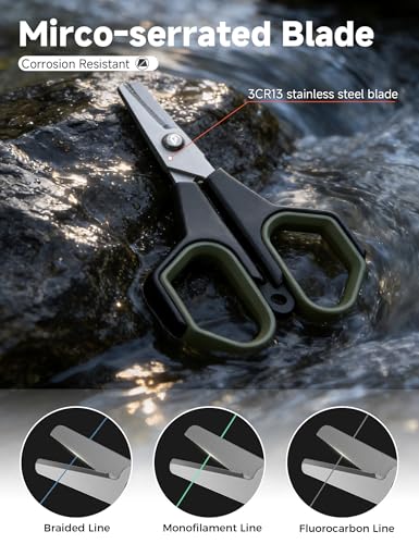 Fishing Tools Kit, Fishing Pliers,Fishing Scissors, Fishing Line Cutter for Braided Fishing Line,Fishing Gear with Lanyard - color: 6.5"Fishing Pliers Green