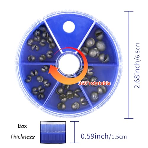 Split Shot Sinkers Combo Assortment - 5 Sizes Removable Pure Lead Egg Sinkers & Micro Weights for Trout Fishing | Freshwater &Saltwater Gear with Fly & Ice Fishing Precision | Small Weights