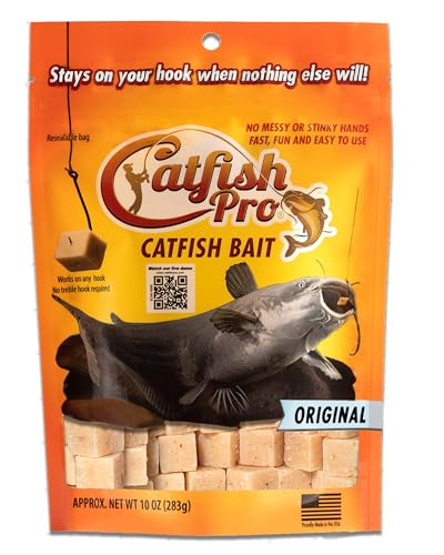 Catfish Pro Catfish Bait - 10oz Bag with 80pcs | Irresistible Scent for Catfish | Mess-Free, Stays On Your Hook When Nothing Else Will | Great for Rod, Reel, Trotline, Jugs & Yoyos Fishing - color: Original