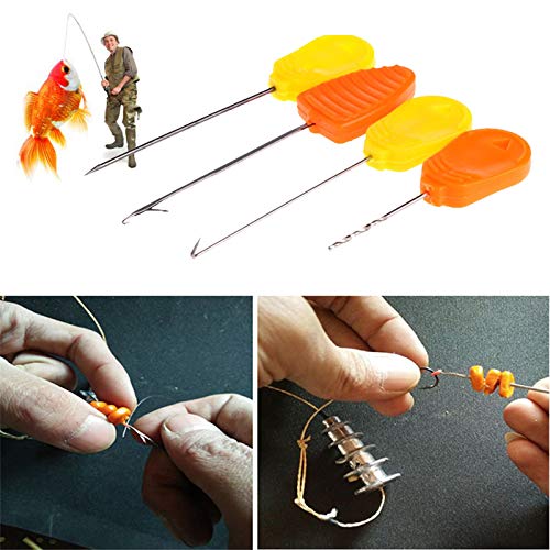 Carp Fishing Bait Needles, Portable Baiting Drill Stringer Hook Needles Set Hair Rigs Making Tool (4Pcs)
