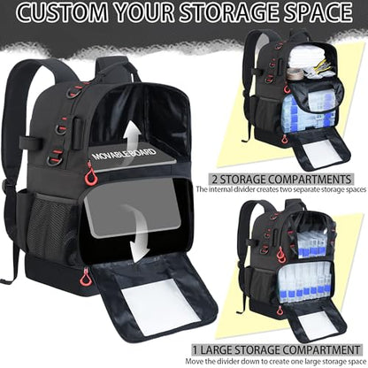Fishing Tackle Backpack with 4 Tackle Boxes,45L Large Tackle Bag with 2 Rod Holders & Clear Window,Outdoor Fishing Backpack for Fishing,Camping,Hiking,Black - color: Black(with 4 Tackle Boxes)