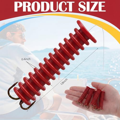 Soulchen Dip Bait Worms for Catfish Soft Swimming Lures for Catfish with Trident Hook Plastic Swim Baits Freshwater/Saltwater Plastic Swimming Lures - color: Red
