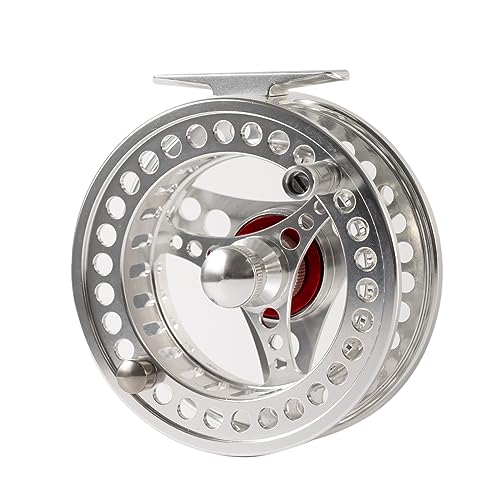 EX-ALC Fly Reel 3/4 5/6 7/8 9/10WT CNC Machined Large Arbor Aluminum Fly Fishing Reels Silver/Gunsmoke Fly Reels - color: Silver, size: 7/8WT Fly Reel