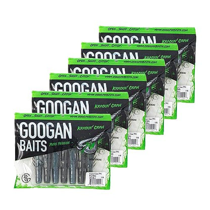 Googan Squad Krackin' Craw Soft Plastic Crawfish Bait for Bass Fishing – Patented V-Ridge Claws, Salt-Injected, Slaunch Sauce Scent (6pk) - color: Alabama Craw, size: 4"