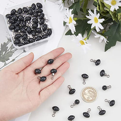 SUPERFINDINGS 50Pcs Fishing Rolling Swivel Slider Bead 16x12mm Fish Pulley Line Connectors Fishing Tackle Line Connector Fishing Tackle Running Slider Bead Swivel