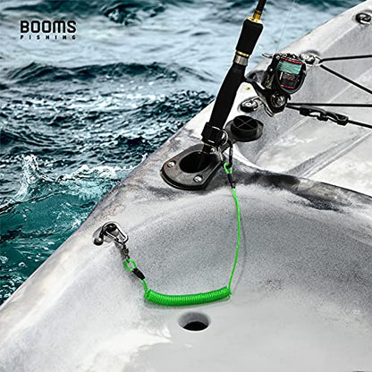 Booms Fishing T02 Fishing Pole Tether, Kayak Paddle Leash, Paddle Board Fishing Accessories, Heavy Duty Fishing Lanyard for Fishing Tools/Rods/Paddles - color: Green, 2pcs