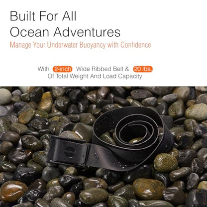 Riffe Rubber Weight Belt (Black) With Glass Filled Nylon Buckle, For Freediving and Spearfishing - Quick-Release Lever Ensures Safety On The Water, 54 Inch's Length - color: Black W/ Blue Buckle