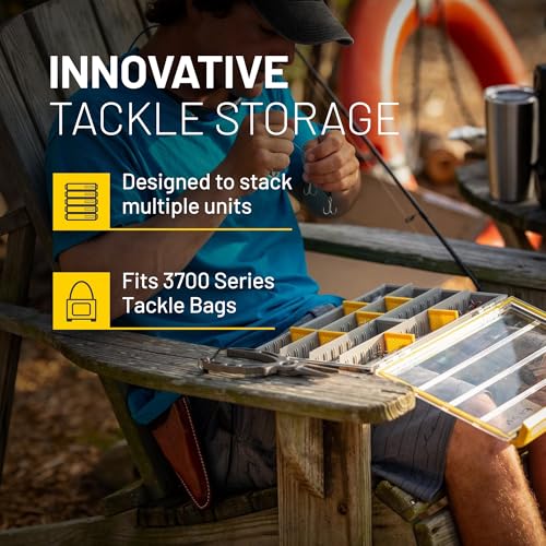 Plano EDGE 3700 Premium Tackle Utility Box, Gray and Yellow, Stackable Organizers, Waterproof, Rust-Resistant Bait and Tackle Storage - style: 3700 Standard