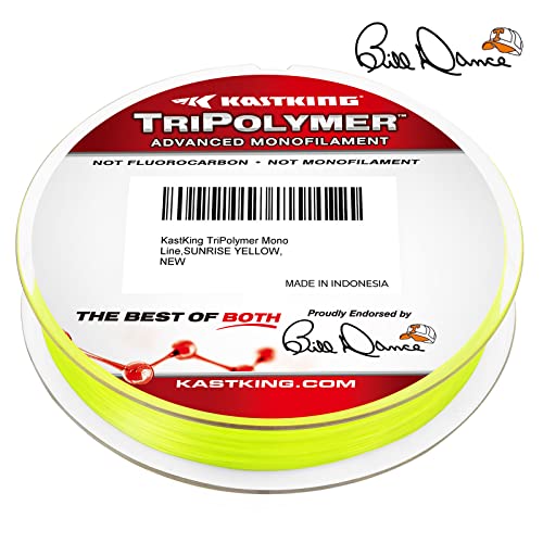 KastKing TriPolymer Advanced Monofilament Fishing Line, Low Light Refraction, Super Smooth, Highly Abrasion Resistant, Triple Cross Head Extrusion Process Fishing Line - color: SUNRISE YELLOW, size: 17LB-300Yds