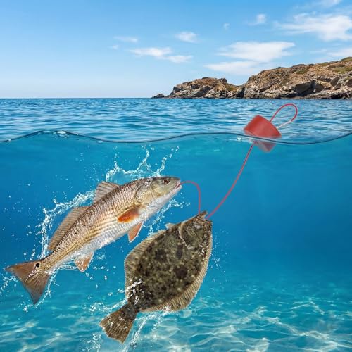 Soulchen Heavy-Duty Fishing Stringer with Float, Fish Stringer System - 15 ft 550 Lbs Fishing Holder Line Threader Rack Kit with Metal Threading Needle for Freshwater Saltwater