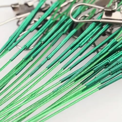 Steel Fishing Leader Wire with Swivel, Bite-Resistant Anti-Bite Trace for Freshwater and Saltwater, Heavy-Duty Fishing Tackle Accessories - size: 7.9IN