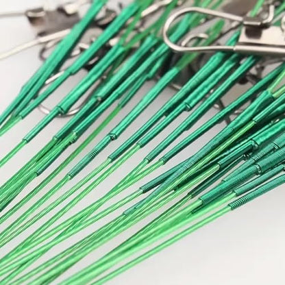 Steel Fishing Leader Wire with Swivel, Bite-Resistant Anti-Bite Trace for Freshwater and Saltwater, Heavy-Duty Fishing Tackle Accessories - size: 7.9IN
