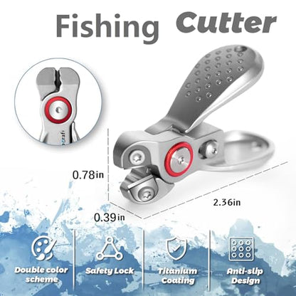 Portable Fishing Line Cutter Mini Stainless Steel Braid Line Remover Scissors Clipper Nippers Quick Fly Fishing Knot Tying Tool Accessories with Retractors Small Mono and Fluoro Lines Cutters