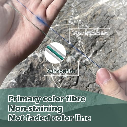 Ashconfish Braided Fishing Line Color Never Fade 8 Strands Super Strong PE Fishing Line Abrasion Resistant Fishing Wire Zero Stretch 6lb to 300lb - color: Black, size: 109Yards(100m)-10lb/0.14mm