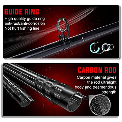 Sougayilang Fishing Pole with Spinning Reel Portable Fishing Rod Reel Combos - size: 2.1M/6.89FT Rod with 2000 Reel, style: Only Rod and Reel