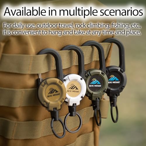 Yojaro Retractable Keychain Heavy Duty 2Pack, Multitool Carabiner Badge Holder, Retractable Keychain Clip Id Holder, Upgraded 58cm Stainless Steel Cord Yellow - color: 2 Pack Yellow
