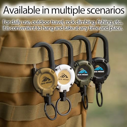 Yojaro Retractable Keychain Heavy Duty 2Pack, Multitool Carabiner Badge Holder, Retractable Keychain Clip Id Holder, Upgraded 58cm Stainless Steel Cord Yellow - color: 2 Pack Yellow