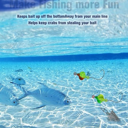 Dovesun 220/104/80/60/54/52/42pcs Pompano Rig Floats for Surf Fishing Foam Bobbers for Fishing Fly Fishing Bobbers Floats Bright Color Kit/Round/Cylindrical/Heart/Bullet/Pill/Spin Shape - color: Spin Floats-42pcs