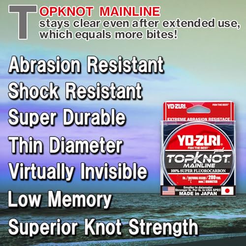 Yo-Zuri Topknot Mainline Natural Clear 200 Yards Fluorocarbon Fishing Line - style: 10 Pound