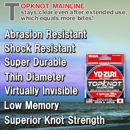 Yo-Zuri Topknot Mainline Natural Clear 200 Yards Fluorocarbon Fishing Line - style: 10 Pound