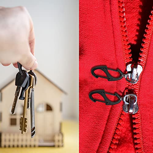 Demissle 40 Pcs S Small Carabiner Clips 1.6 Inch Mini Double Sided Gate Snap Hooks Key Clips for Keychains Accessories Camping Fishing Hiking(Black) - color: Black