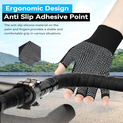 Summer Touchscreen Gloves for Women and Men, Anti-Slip Light Weight Half-Finger Gloves for Hiking, Warm Glove Cycling Driving, Cold Weather, Running, Outdoor Sports, Daily Work