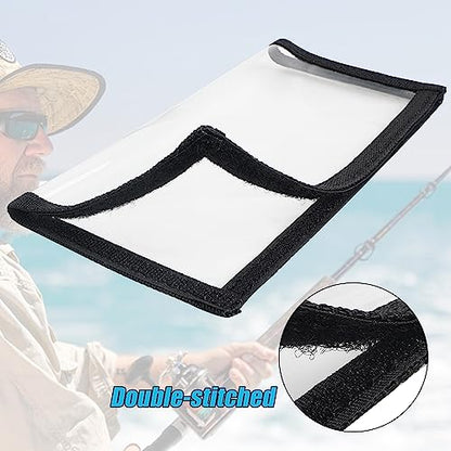 OROOTL Fishing Lure Wraps, 5/12 Packs Clear Fishing Hook Covers to Keep Fishing Safe, Easily See PVC Lure Covers Fishing Hook Protector for Fishing Rod Saltwater Freshwater - style: Black-m(3.9"x6.8")-12pcs
