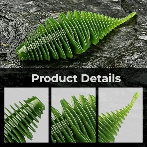 TPE Bait, 2.55" Soft Plastic Worms Lures, Dice Baits for Bass Trout Pike, Freshwater & Saltwater Fishing Lures, 10pcs with Bite Resistance & Lifelike Swimming Action