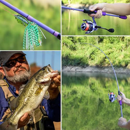 Sougayilang VoidFlare Performance Spinning & Casting Fishing Rod, Lightweight IM6 Graphite with Hook Keeper, EVA Grip - size: Spin-6'0''-Medium