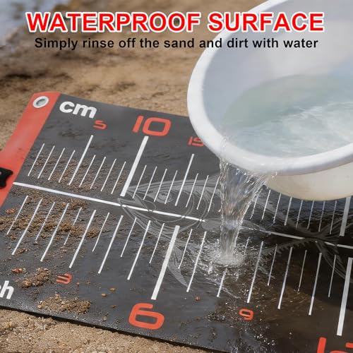 RUTU 43-inch Fishing Tape Measure, 110cm Outdoor Fishing Measuring Ruler, Dual-Scale Fishing Tape, Metric and Imperial Measurements, Waterproof UV-Resistant Fishing Measuring Tool, 25cm/9.8-in Width - size: 43x5.1 inch
