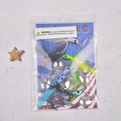 Spinner Baits Fishing Lures for Trout Crappie Panfish, Mini Rooster Baits Tail Spinner Lures Trout Spinnerbaits Swim Jigs for Bass Crappie Panfish Perch Bluegill