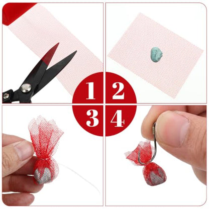 66 FT Fishing Soft Spawn Net,2.36'' Wide Baits Bags Mesh Catfish Bait Holder Bag Fishing Accessories for Roe Bags Equipment Tackle Kit